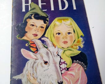Rare 1946 Heidi by Johanna Spyri Perks Publishing New York Vintage Softcover Children's Book