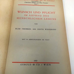 1937 German Book - Desire and duty in the structure of human life - Else Frenkel-Brunswik