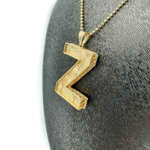 Collar con letras de oro macizo de 14 k, collar con letras, collar con dije de letra, joyería personalizada, collar con letras