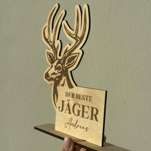Kaart Geld Cadeau 3D Jager Waldmanns Heil Cadeau Mannen Gepersonaliseerd Individueel Gravure Hout Gratis Verzending Trofee Hertengewei