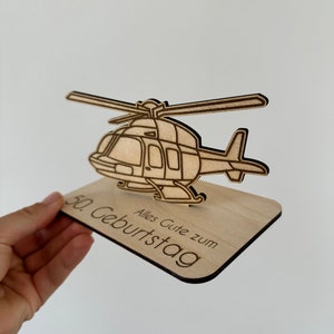 Karte Geldgeschenk 3D Helikopter Auto Boot Hubschrauber Motorrad Fahrrad Geschenk Männer Junge personalisiert Gravur Holz versandkostenfrei
