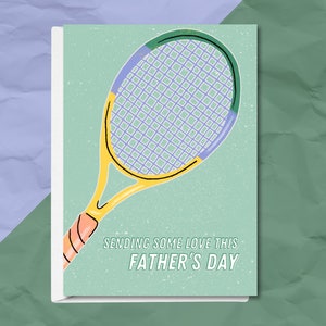Plantilla Canva de tarjeta del Día del Padre imprimible, Sirviendo amor, tenis, descarga digital instantánea, editable
