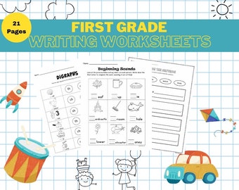 First Grade Writing Worksheets 21 PDF Pages