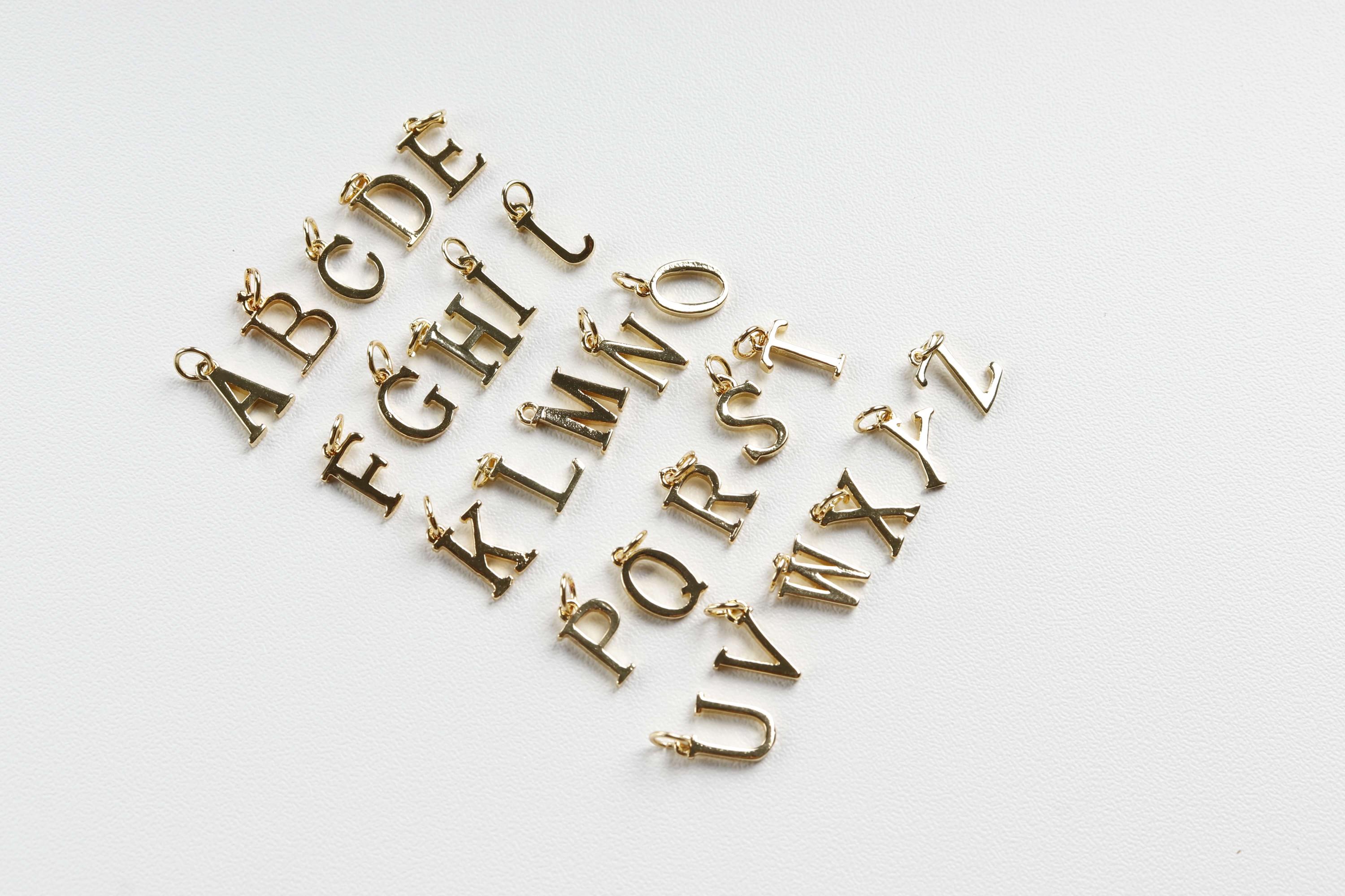 Gold Letter Charms,18k Gold Filled Letter Pendant,initial Charm ...