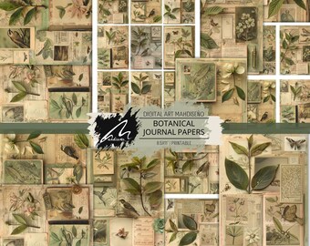 Vintage Botanical Printables: Antique Book Pages, Junk Journal Ephemera (Digital Download)