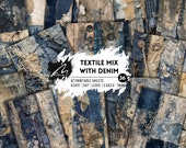 Shabby Denim & Lace Printable – Textile Collage Paper Kit for Junk Journals, Scrapbooking, Soft Grunge Ephemera, Mixed Media Crafts