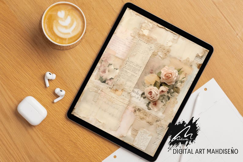 Pink Shabby Pages for Junk Journals Scrappapers Collage Art Vintage