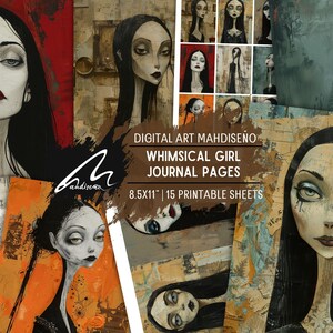 Les Murmures des oubliés : la Belle dans l'ombre gothique, collection d'art numérique fantaisiste pour création, création d'un journal et scrapbooking, kit de collage