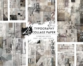 Geometric Grunge Collage Kit – Abstract Typography Printable Kit for Junk Journals, Scrapbooking, Zines, Mixed Media & Art Ephemera Projects