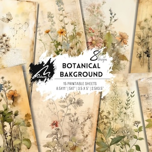 Wildblumen Serenade Junk Journal Kit, Vintage Botanische Collage Sheets, Shabby Chic Digital Printables, Natur Scrapbook Papiere