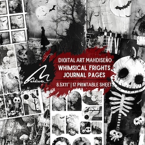 Monochrome Madness: carte digitali di Halloween incredibilmente belle, inquietanti motivi in bianco e nero per scrapbooking, artigianato e decorazioni stagionali