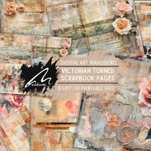 Sublime Rose Symphony: fogli di album di ritagli moderni con tecniche miste, effimeri di rose urbane, stampe artistiche digitali contemporanee per la tenuta di un diario