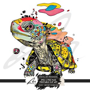Tartaruga stravagante png, Clip Art carina, PNG e JPG, Clipart di tartaruga stravagante, Sublimazione di tartaruga, Collage di tartaruga marina, Tartaruga colorata stampabile, CU