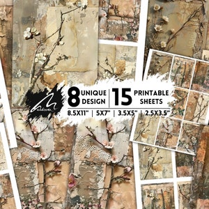 Botanical Collage Sheets: Rustic Lace Junk Journal (Digital Download)