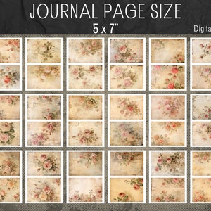 Romantic Rose Scrappy Papers, Junk Journal, Distressed Watercolor, Pink Pages, Vintage Shabby, Backing Craft, Printable, Digital Download image 6