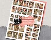 Whimsical Girls Postage Stamps, Printable Stamps, Quirky Stamps, Junk Journal Embellishments, Scrapbooking Ephemera, Tags, Journal Printable