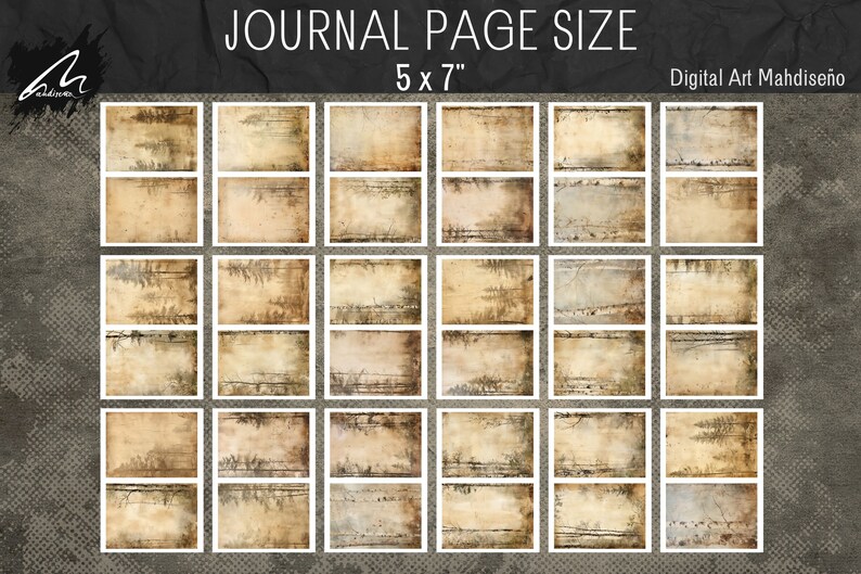 Old Forest Junk Journal Kit, Gothic Papers, Scrapbooks Druck, alte Einlage, Vintage Ephemera, Collage Sheet, Aquarellseite, Sofortiger Download Bild 6