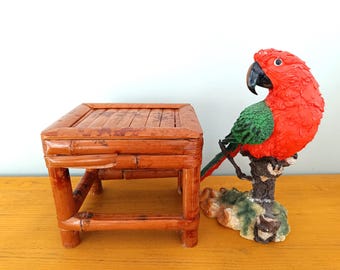 Small stool made of natural bamboo