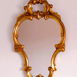 Baroque style gilded solid wood mirror