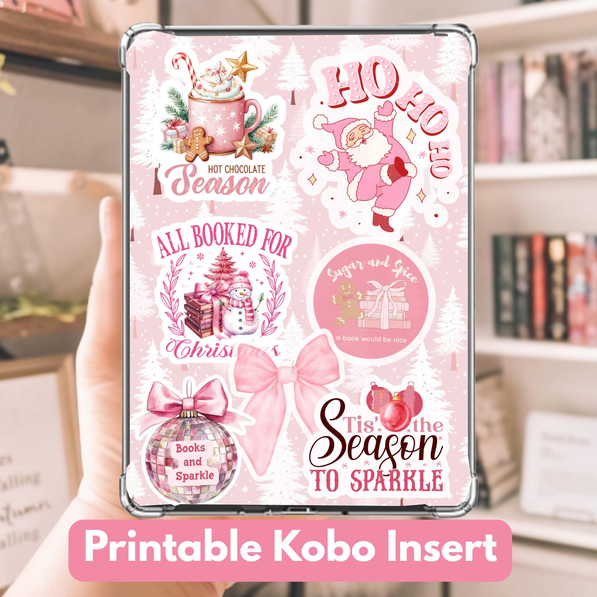 Kobo Christmas Insert: Pink Kobo Bookish Decor (PDF Download)