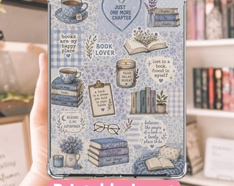 Cottagecore Kindle Insert: Blue Floral Design for Clear Case (PDF Download)