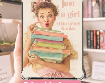 Kindle Insert: Book Lover Girl Printable, Clear Case Design (PDF Download)