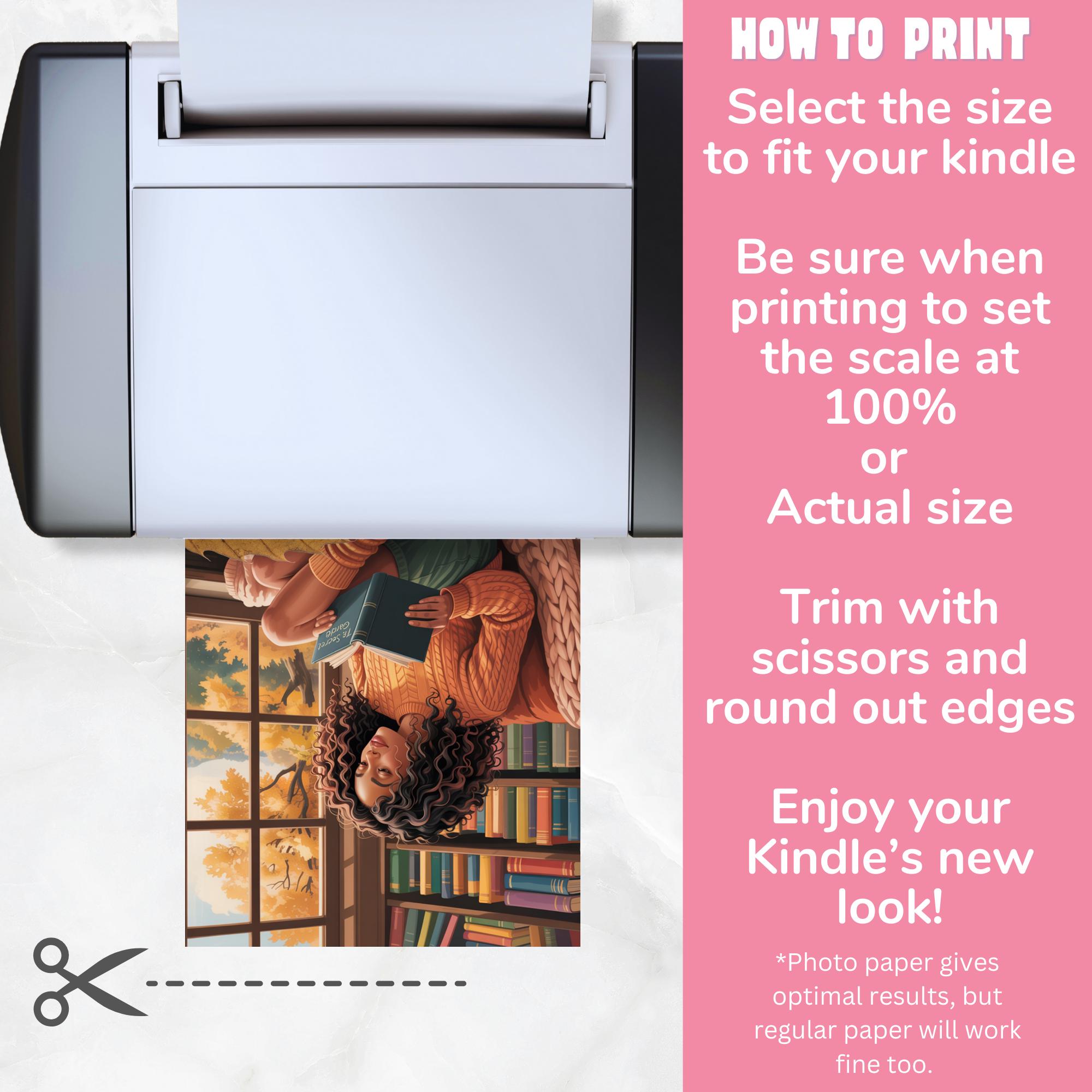 Black Girl Kindle Insert: Printable Kindle Sticker (PDF Download) - Etsy