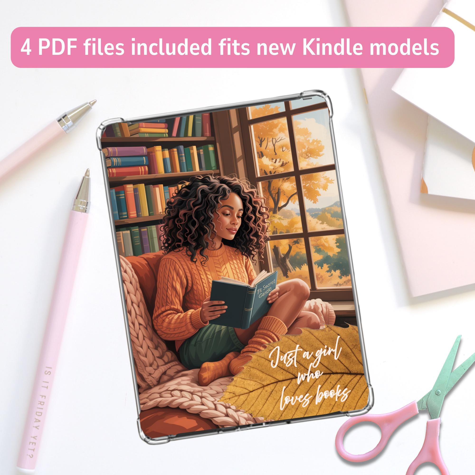 Black Girl Kindle Insert: Printable Kindle Sticker (PDF Download) - Etsy