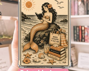 Vintage Mermaid Summer Vibes Kindle Insert:  Retro Clear Case Decoration (PDF Download)