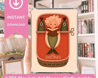 Tinned Fish Kindle Insert: Clear Case Decoration (PDF Download)