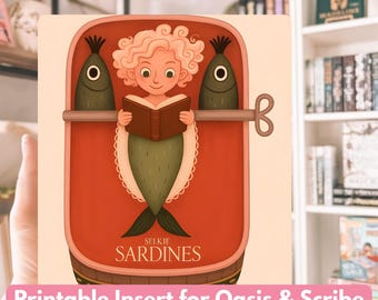 Tinned Fish Kindle Insert: Clear Case Decoration (PDF Download)