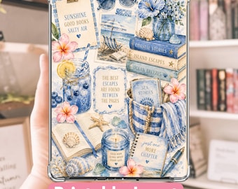 Blue Tropical Summer Vibes Kindle Insert: Clear Case Dekoration (PDF Download)