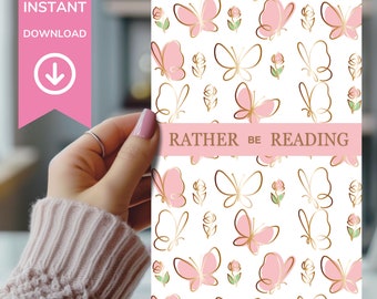 Pink Butterfly Kindle Insert Template: Clear Case Decoration (Digital Download)