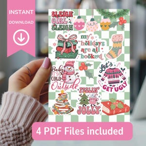 Insertion pour étui Kindle de Noël : motifs festifs imprimables (téléchargement PDF