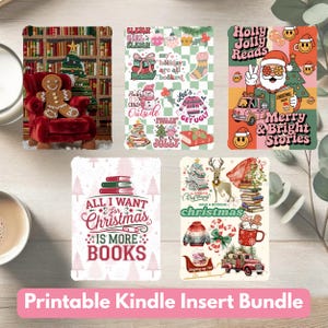 Ensemble d&#39;encarts Kindle de Noël : des designs festifs pour Paperwhite, Basic, Colorsoft (téléchargement PDF)