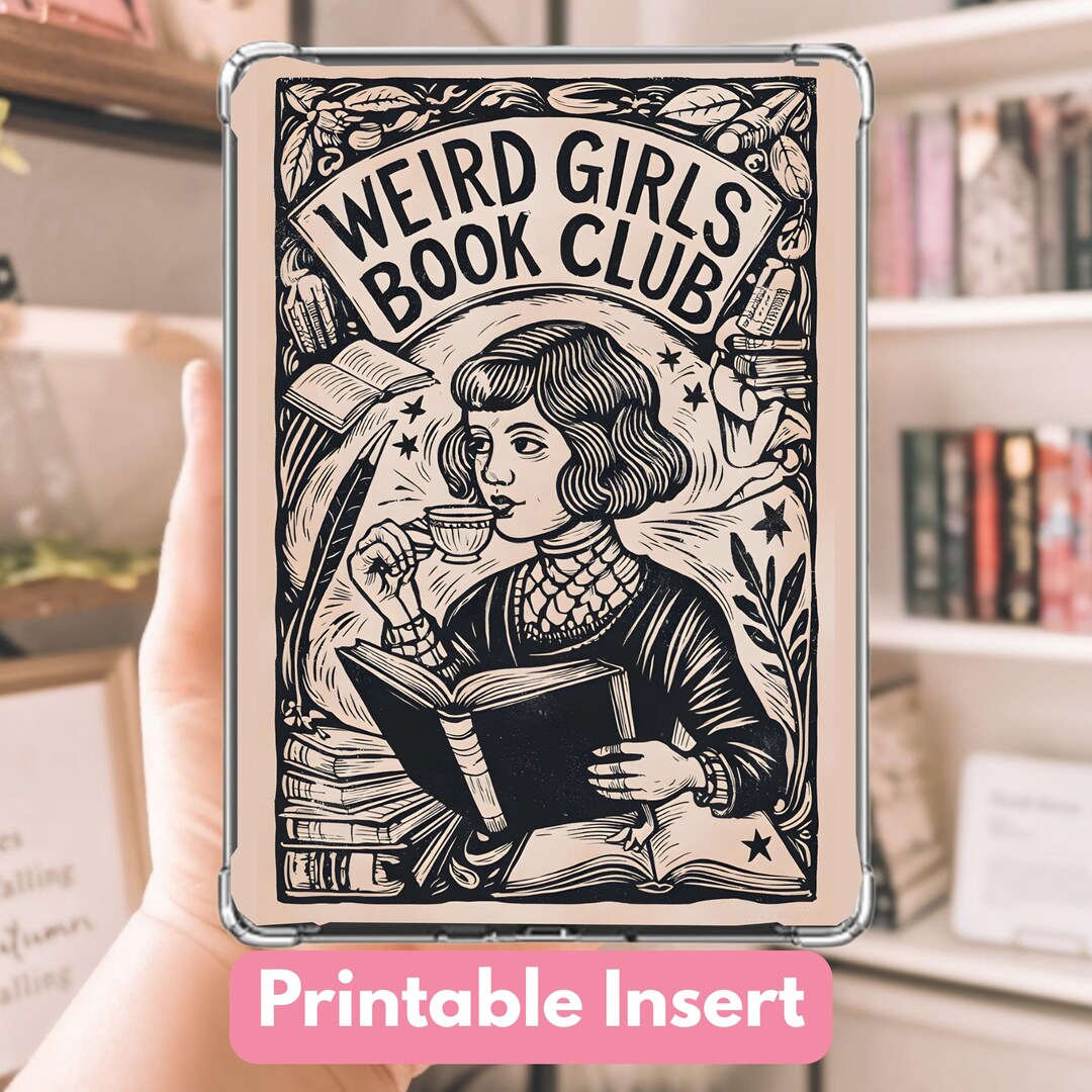 Bookish Kindle Insert for Clear Case, Weird Girls Book Club (digital ...