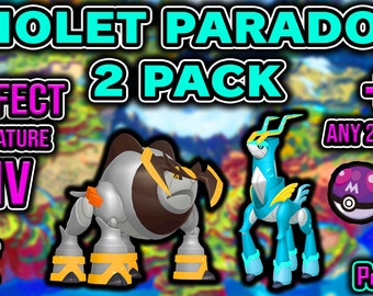 6IV & EV Trained: Iron Crown and Iron Boulder (Violet Paradox 2 Pack) Pokémon Scarlet and Violet Legendary Paradox Pokémon (FAST Delivery)