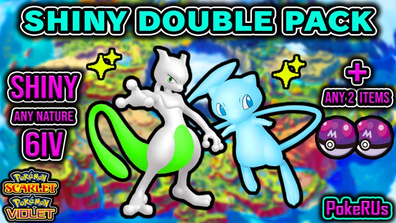 Mew Pokemon R6 SHINY 6iv & Ev Trained Mewtwo + Japanese Mew Bundle*rare SPECIAL EVENT ...