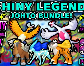 SHINY 6IV & EV Trained Lugia, Ho-Oh + 3 Legendary Dog Johto Trio (Entei, Suicune, Raikou) Bundle Pokémon Scarlet and Violet (FAST Delivery)