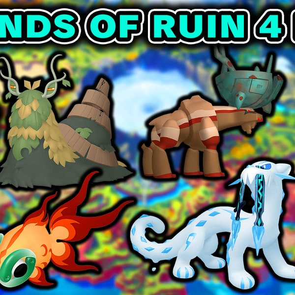 6IV & EV Trained 4-Pack Legendary "Pokémon of Ruin" (Chien-Pao, Wo-Chien, Chi-Yu, Ting-Lu) Bundle Pokémon Scarlet and Violet (Fast Delivery)