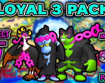 6IV & EV: Legendary Teal Mask DLC Loyal 3 Pokémon (3 Pack) Fezandipiti, Munkidori, Okidogi - Pokémon Scarlet and Violet (FAST Delivery)