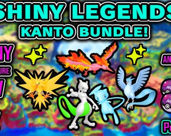 SHINY 6iv & Ev Trained Mewtwo, Japanese Mew + All Legendary Birds - Shiny Kanto Legends Bundle Pokémon Scarlet and Violet (Fast Delivery)