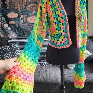 Vintage Crochet Wrap Cropped Cardigan (S)