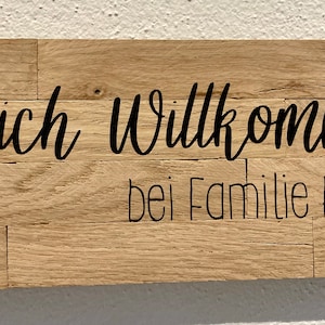 Türschild, Dekoring, Metallring, Herzlich Willkommen, Familie, Einzug, Geschenk Bild 3