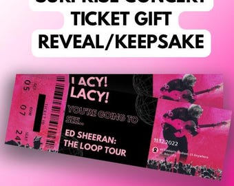 Surprise 2025 Ed Sheeran Concert Ticket, Personalised Keepsake tour ticket, Customised music ticket souvenir, DIGITAL PRINT DOWNLOAD