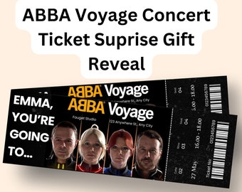 Surprise 2025 Abba Voyage Concert Ticket, Personalised Keepsake tour ticket, Customised music ticket souvenir, DIGITAL PRINT DOWNLOAD