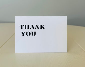 Black and White Thank You Card Pack of 5