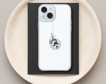 Colgante Disco Ball Funda de teléfono Imprimir único iPhone 15 14 13 11 Pro Max 12 Mini X funda de teléfono Joyas de plata estéticas funda de teléfono Galaxy S22 S21