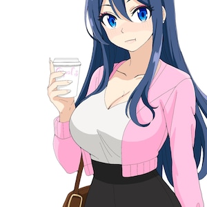 ANIME WAIFU WATERPROOF coffeegirl sticker