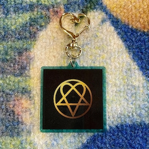 HIM Love Metal Album Acrylic Keychain New 2” Heartagram
